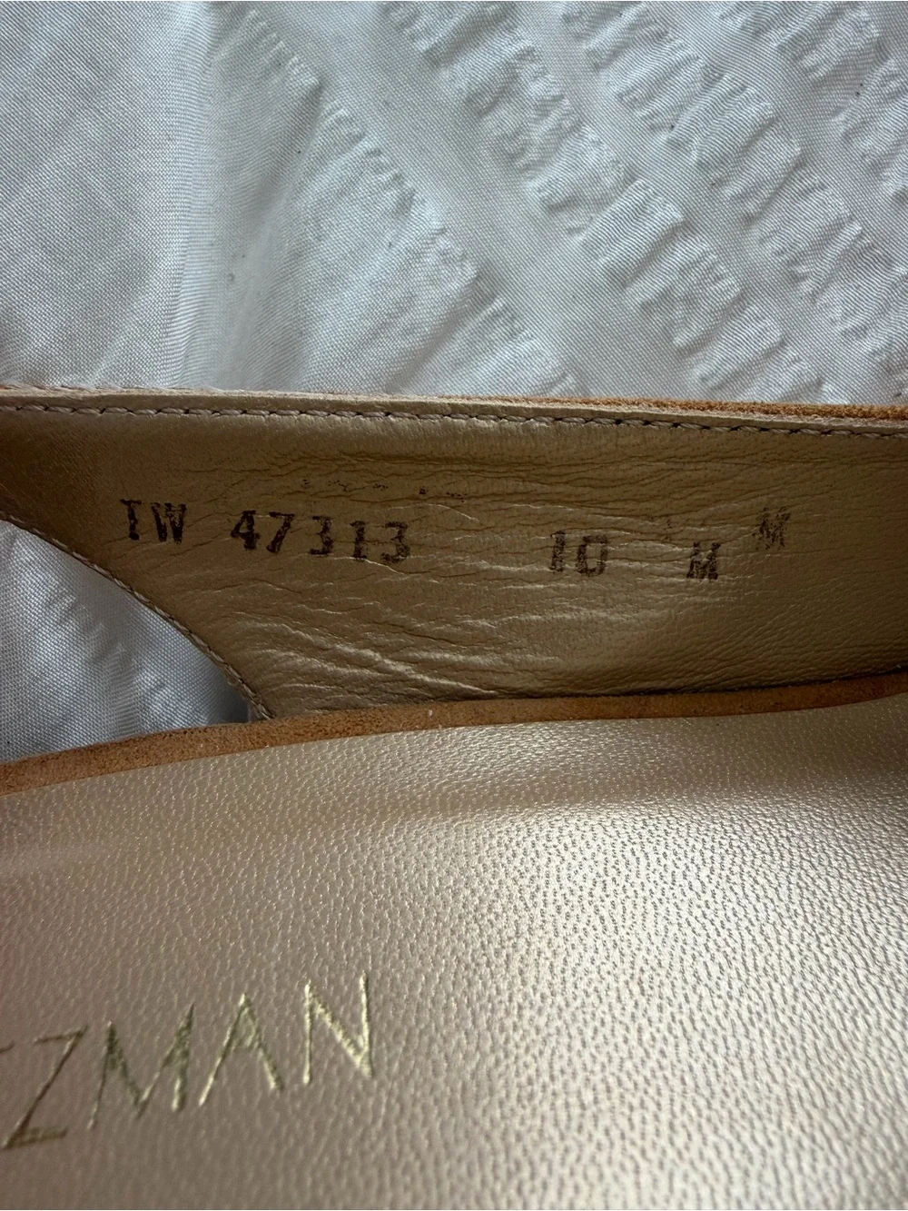 Stuart Weitzman Peep-Toe Tan Suede Cork Wedge Slingbacks